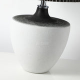 Modern Ceramic Ghassan Table Lamp with Grey Fabric Shade for Bedroom and Living Room