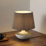 Modern Ceramic Ghassan Table Lamp with Grey Fabric Shade for Bedroom and Living Room