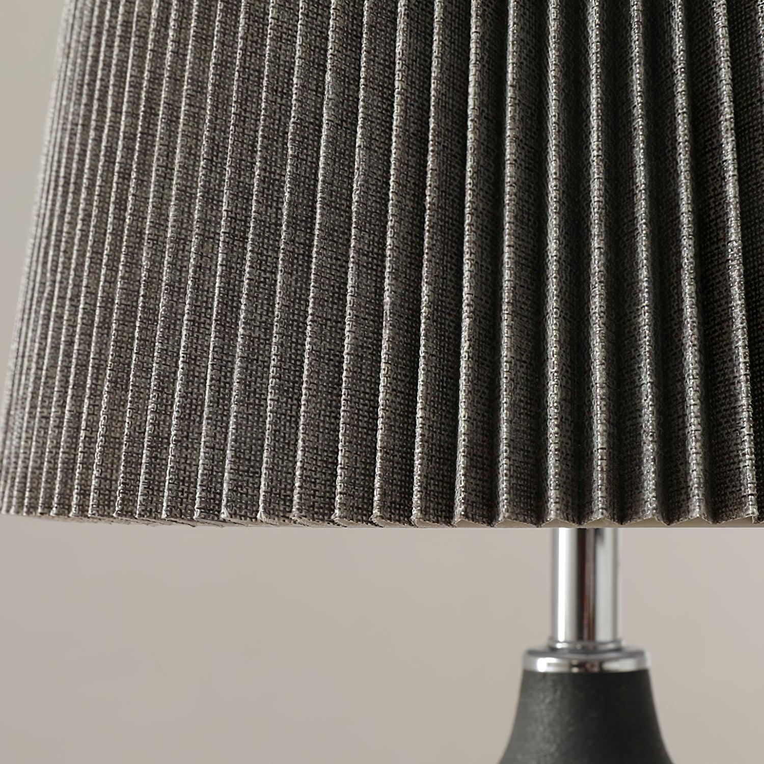 Modern Ceramic Ghassan Table Lamp with Grey Fabric Shade for Bedroom and Living Room