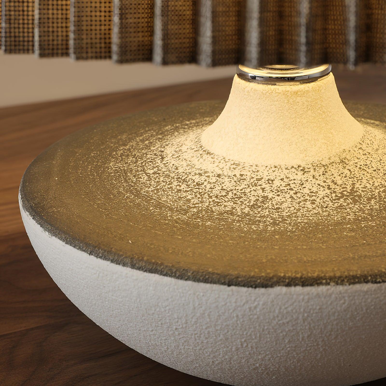 Modern Ceramic Ghassan Table Lamp with Grey Fabric Shade for Bedroom and Living Room