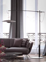 Modern Adjustable LED Floor Lamp with Directional Suspension and Aluminum Frame