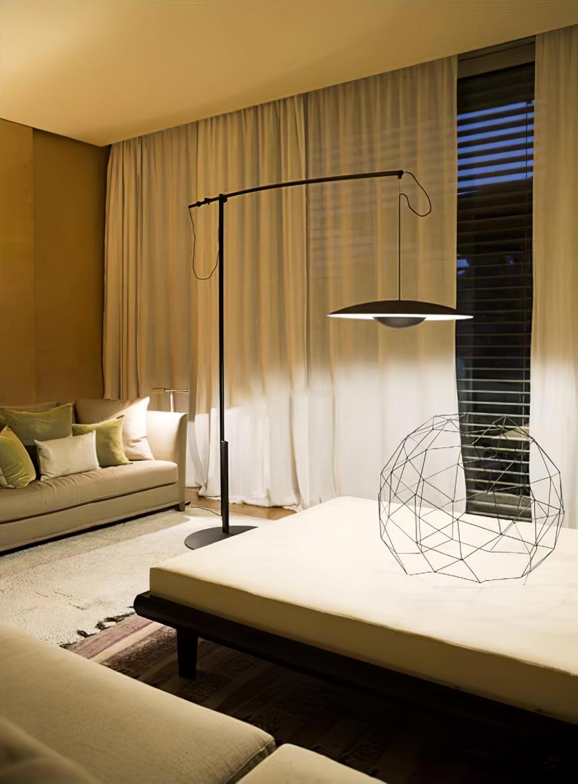 Modern Adjustable LED Floor Lamp with Directional Suspension and Aluminum Frame