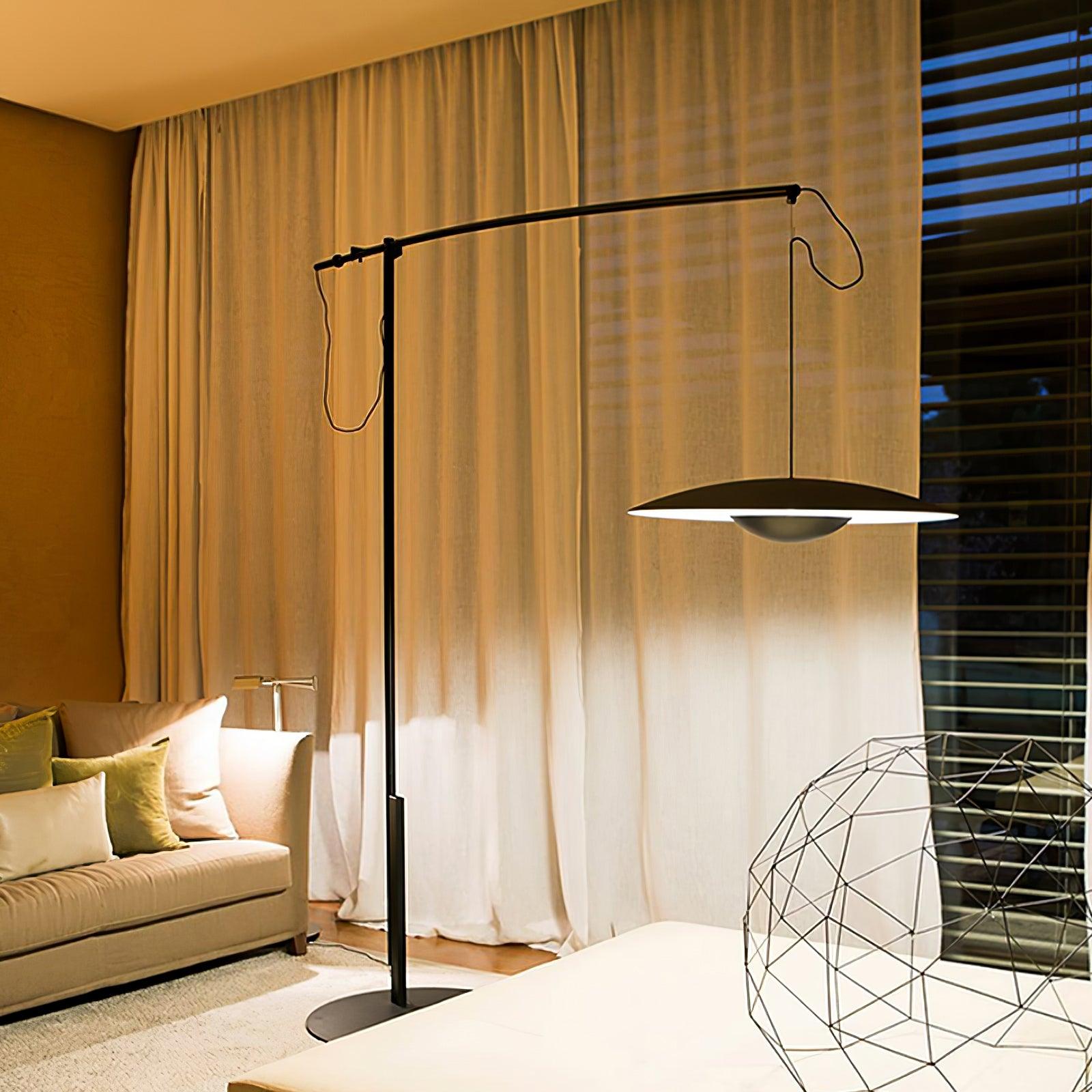 Modern Adjustable LED Floor Lamp with Directional Suspension and Aluminum Frame