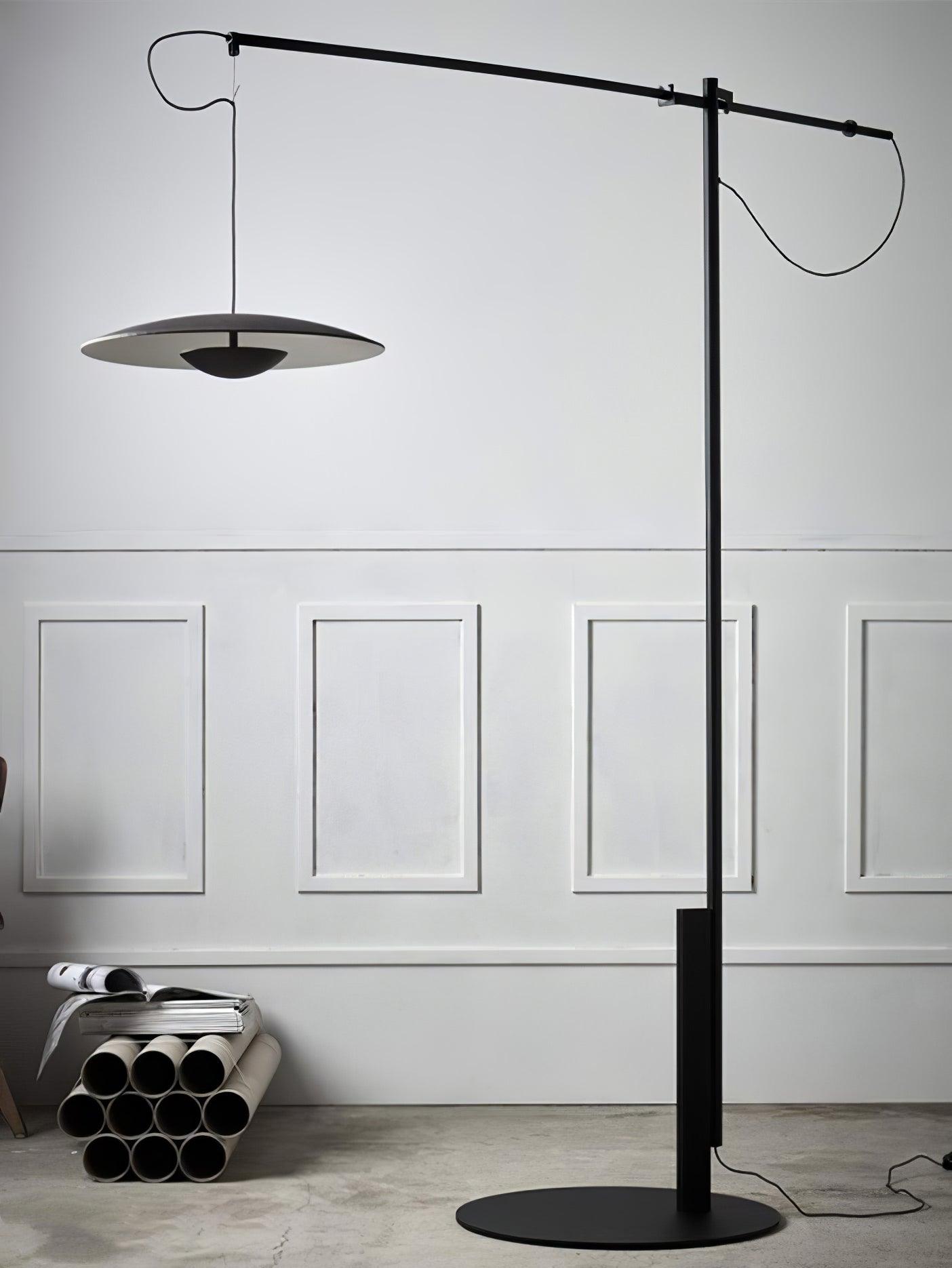Modern Adjustable LED Floor Lamp with Directional Suspension and Aluminum Frame