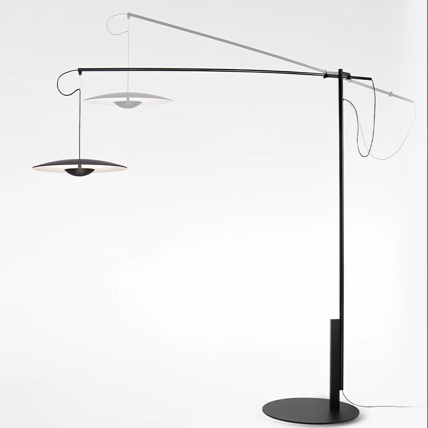 Modern Adjustable LED Floor Lamp with Directional Suspension and Aluminum Frame