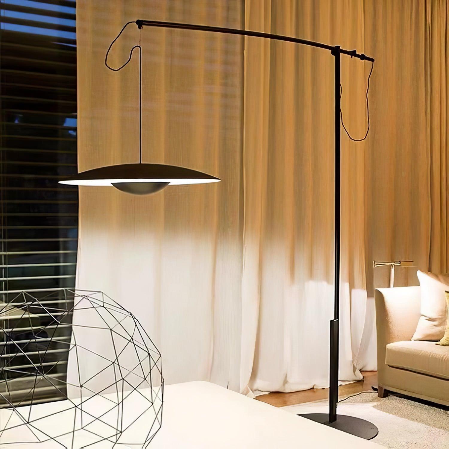 Modern Adjustable LED Floor Lamp with Directional Suspension and Aluminum Frame