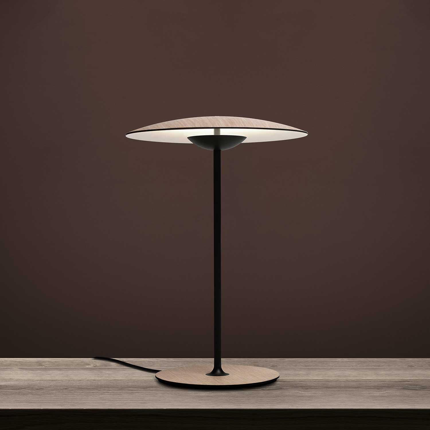 Contemporary Minimalist Woodgrain LED Table Lamp for Modern Office and Bedside