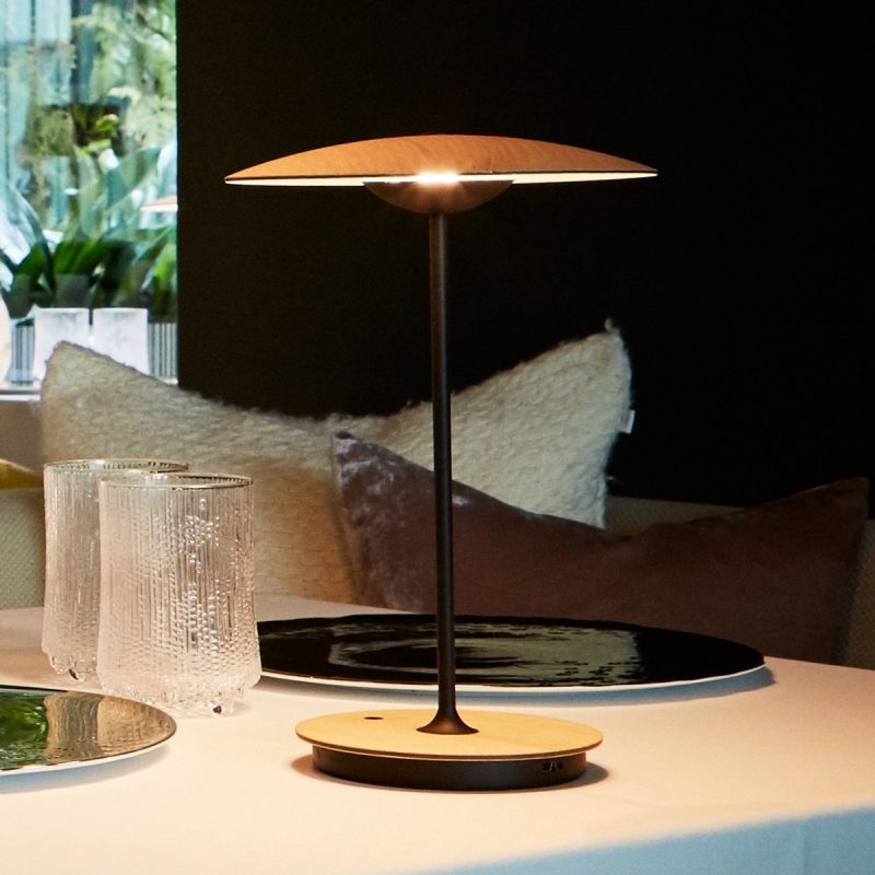 Contemporary Minimalist Woodgrain LED Table Lamp for Modern Office and Bedside