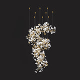 Ceramic Ginkgo Leaf Cascade Chandelier Luxury Pendant Light for Grand Entrances