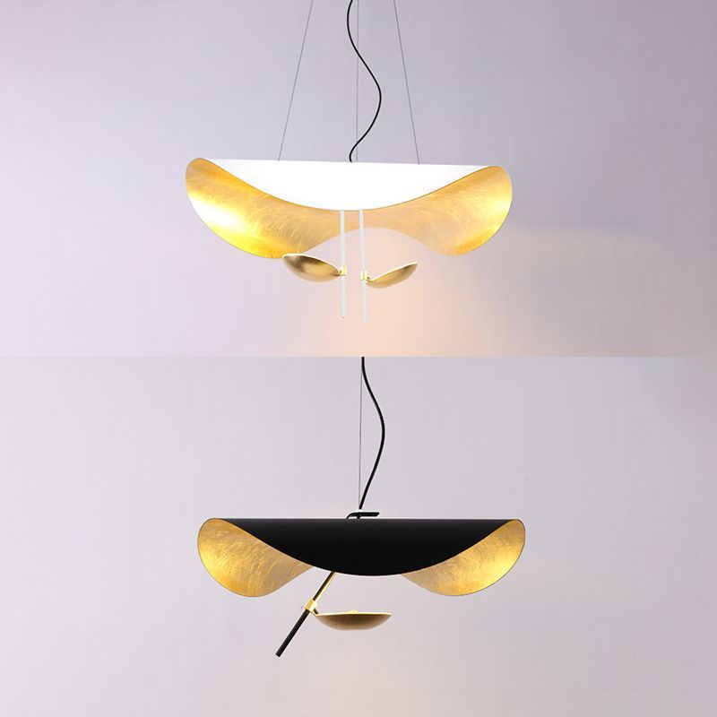 Modern Minimalist Giorgio Curving Disc LED Pendant Light with Adjustable Hanging Height
