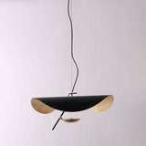 Modern Minimalist Giorgio Curving Disc LED Pendant Light with Adjustable Hanging Height