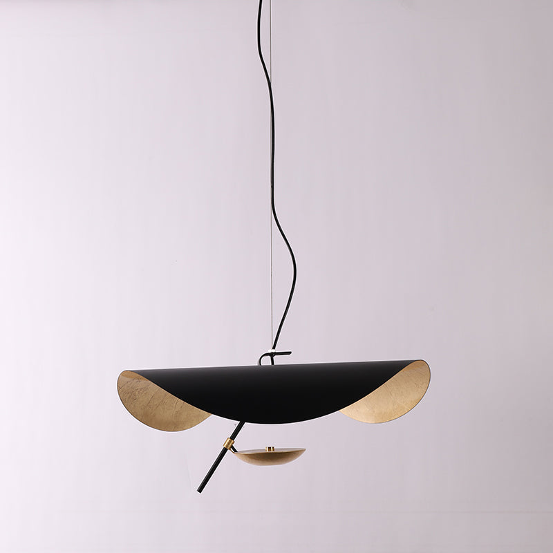 Modern Minimalist Giorgio Curving Disc LED Pendant Light with Adjustable Hanging Height