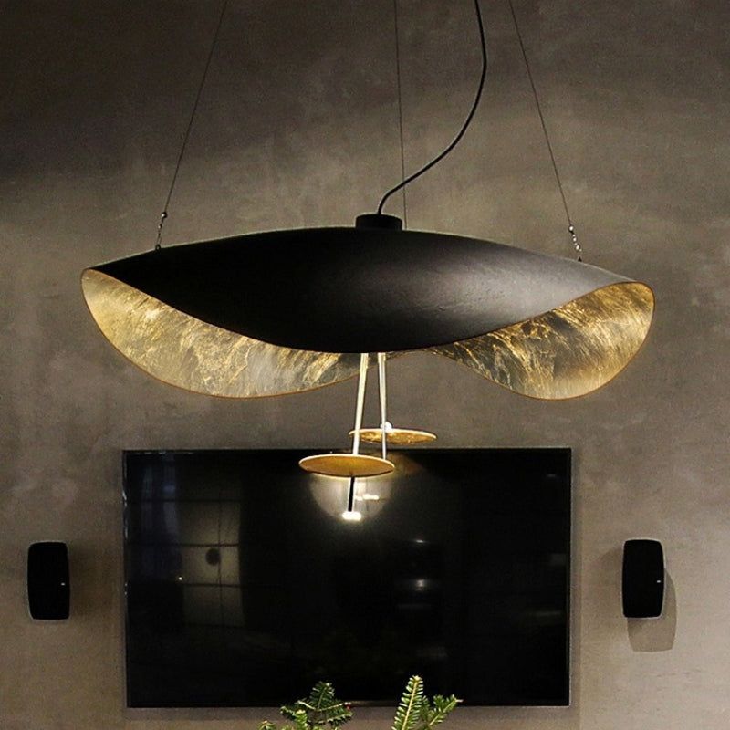 Modern Minimalist Giorgio Curving Disc LED Pendant Light with Adjustable Hanging Height