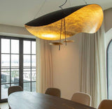Modern Minimalist Giorgio Curving Disc LED Pendant Light with Adjustable Hanging Height