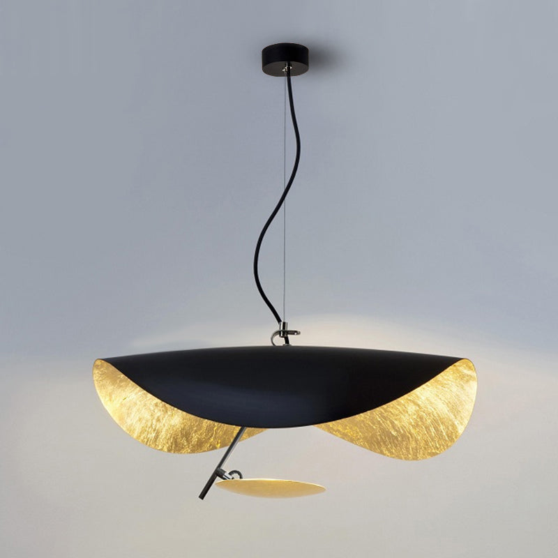 Modern Minimalist Giorgio Curving Disc LED Pendant Light with Adjustable Hanging Height