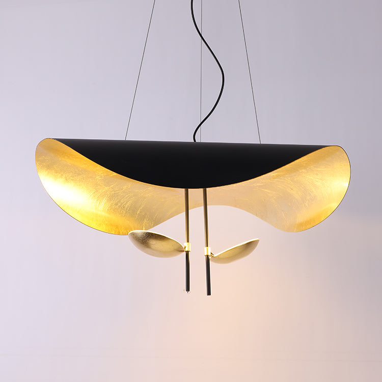 Modern Minimalist Giorgio Curving Disc LED Pendant Light with Adjustable Hanging Height