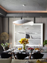 Modern Minimalist Giorgio Curving Disc LED Pendant Light with Adjustable Hanging Height