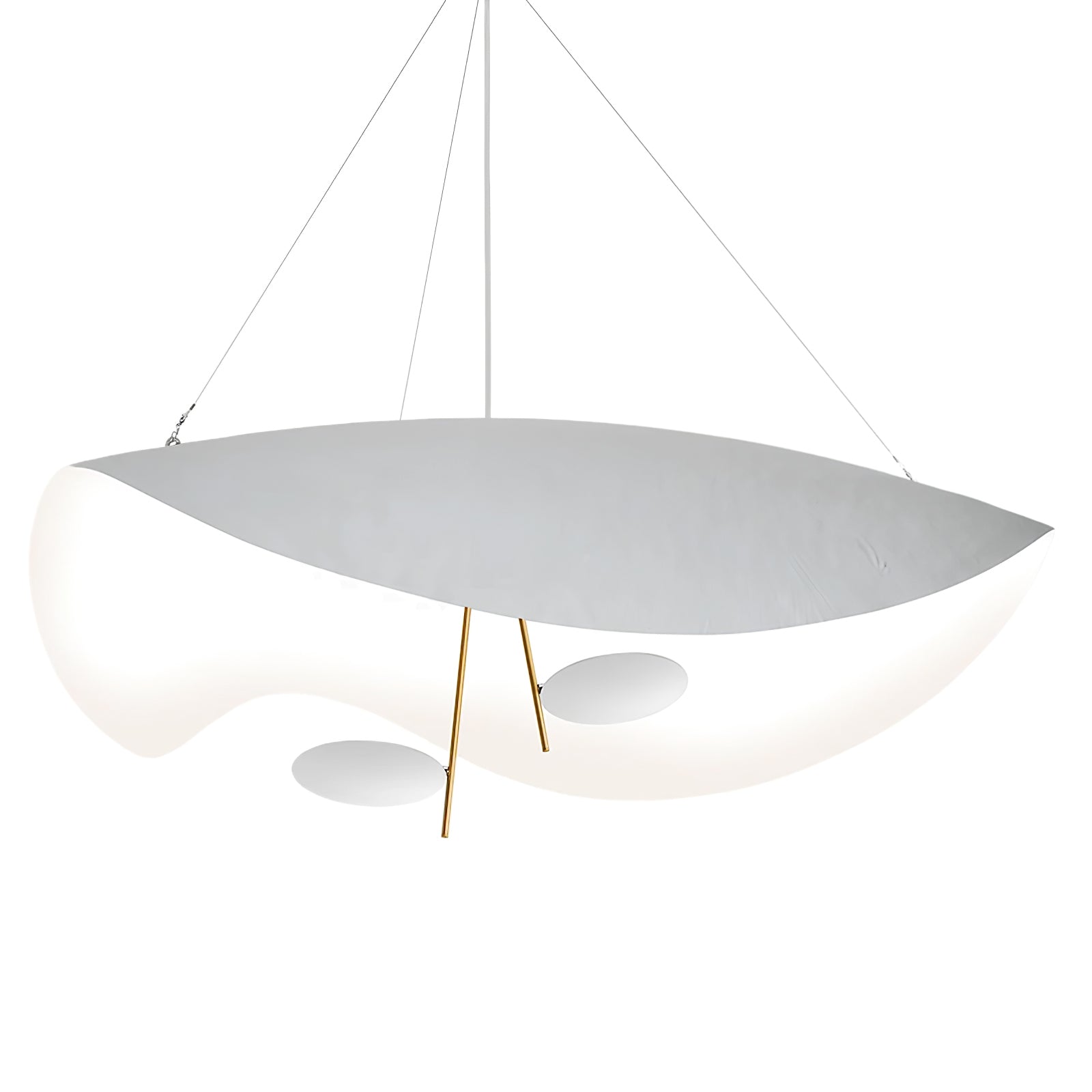 Modern Minimalist Giorgio Curving Disc LED Pendant Light with Adjustable Hanging Height