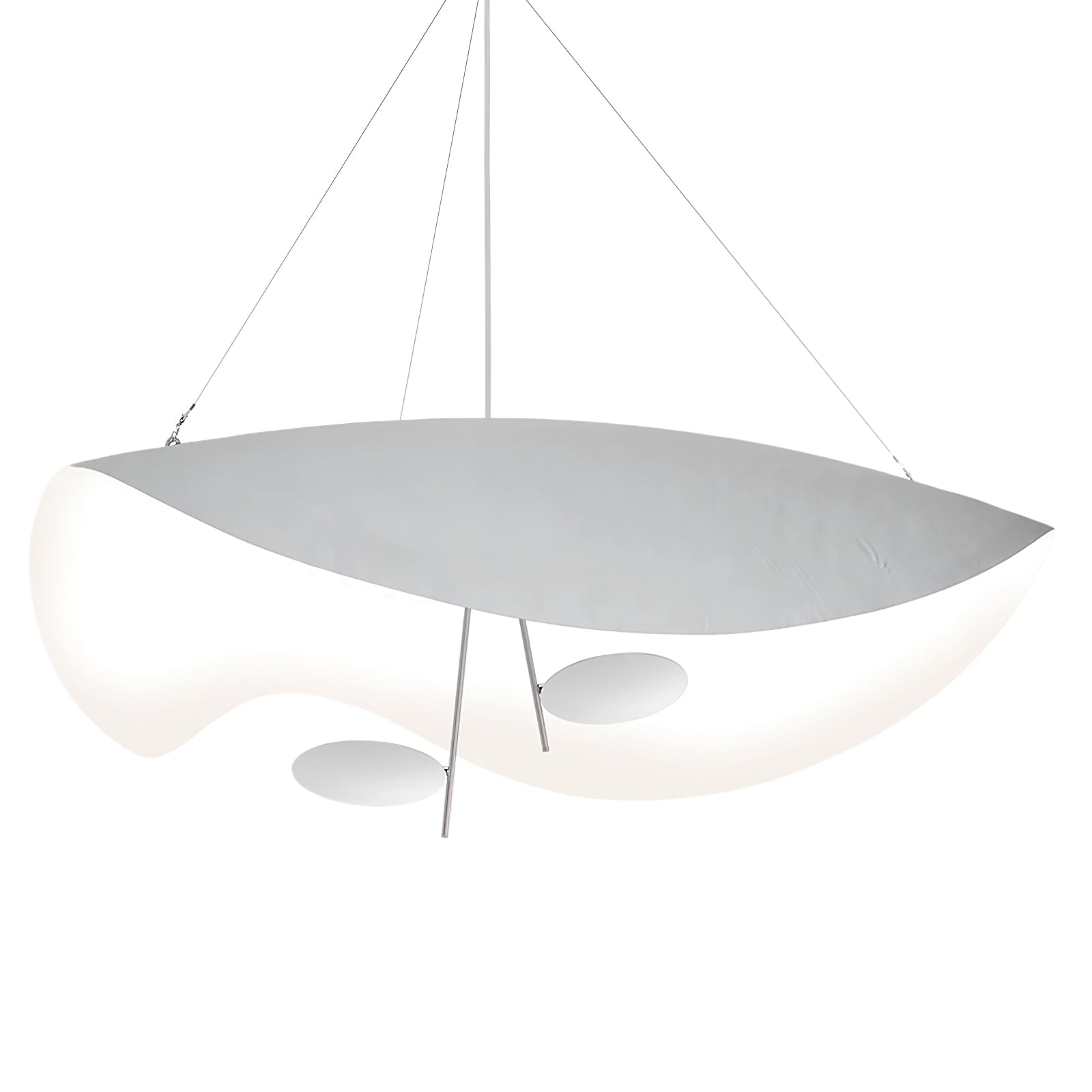 Modern Minimalist Giorgio Curving Disc LED Pendant Light with Adjustable Hanging Height