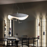 Modern Minimalist Giorgio Curving Disc LED Pendant Light with Adjustable Hanging Height
