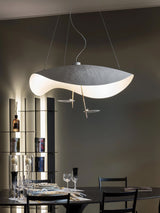 Modern Minimalist Giorgio Curving Disc LED Pendant Light with Adjustable Hanging Height