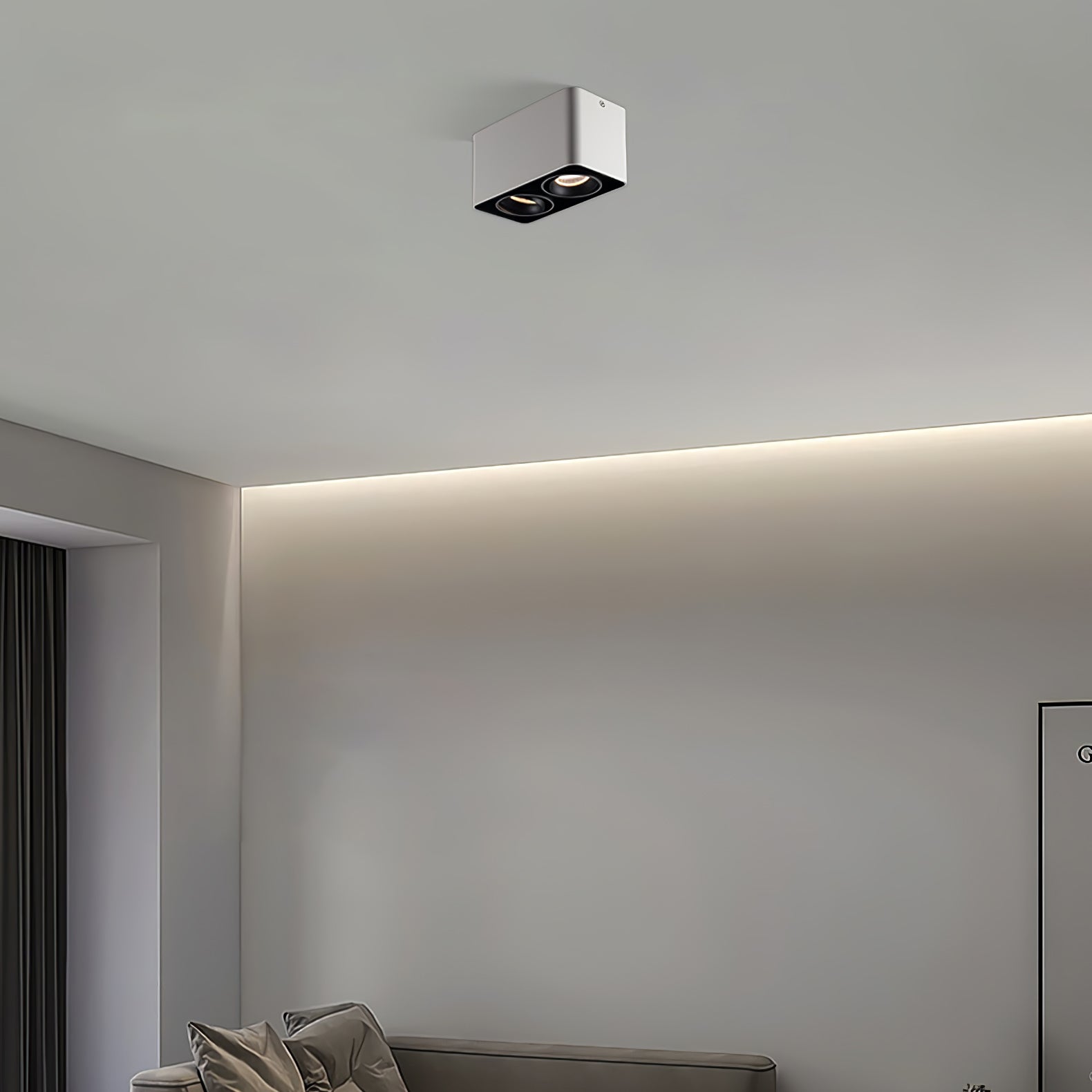 Modern Square LED Surface Mounted Spotlight Steel Flush Mount Ceiling Light for Living Room Shop