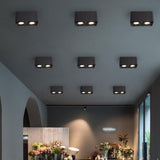 Modern Square LED Surface Mounted Spotlight Steel Flush Mount Ceiling Light for Living Room Shop