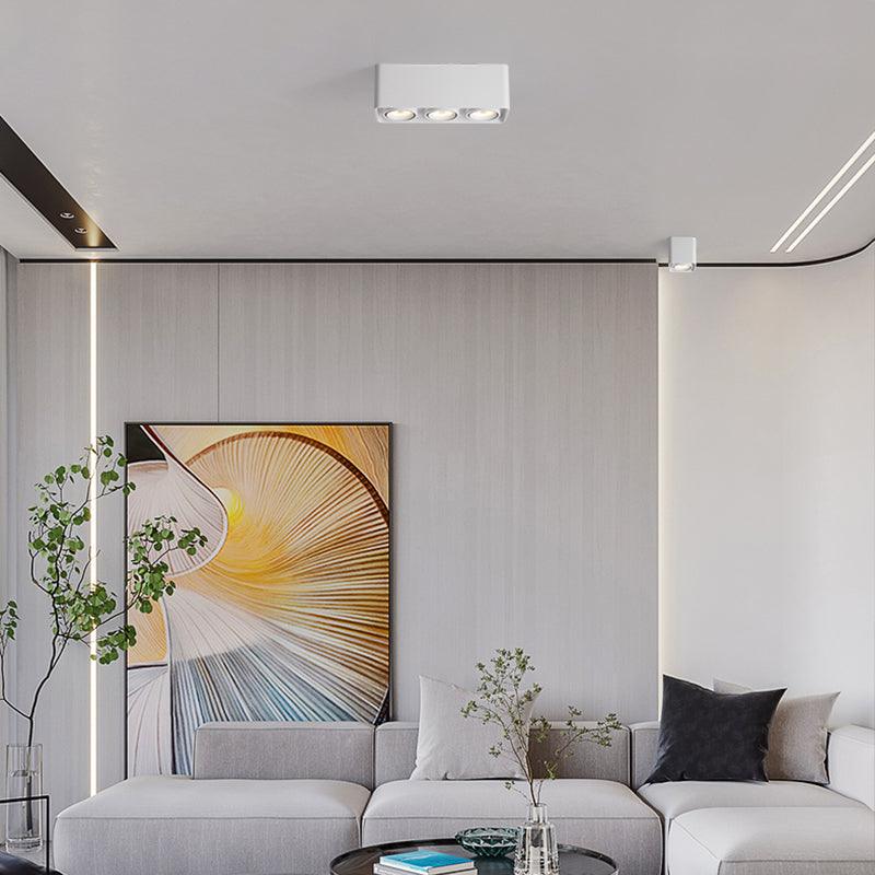 Modern Square LED Surface Mounted Spotlight Steel Flush Mount Ceiling Light for Living Room Shop