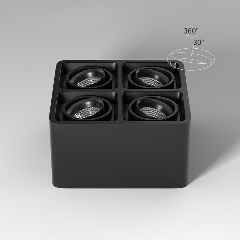 Modern Square LED Surface Mounted Spotlight Steel Flush Mount Ceiling Light for Living Room Shop