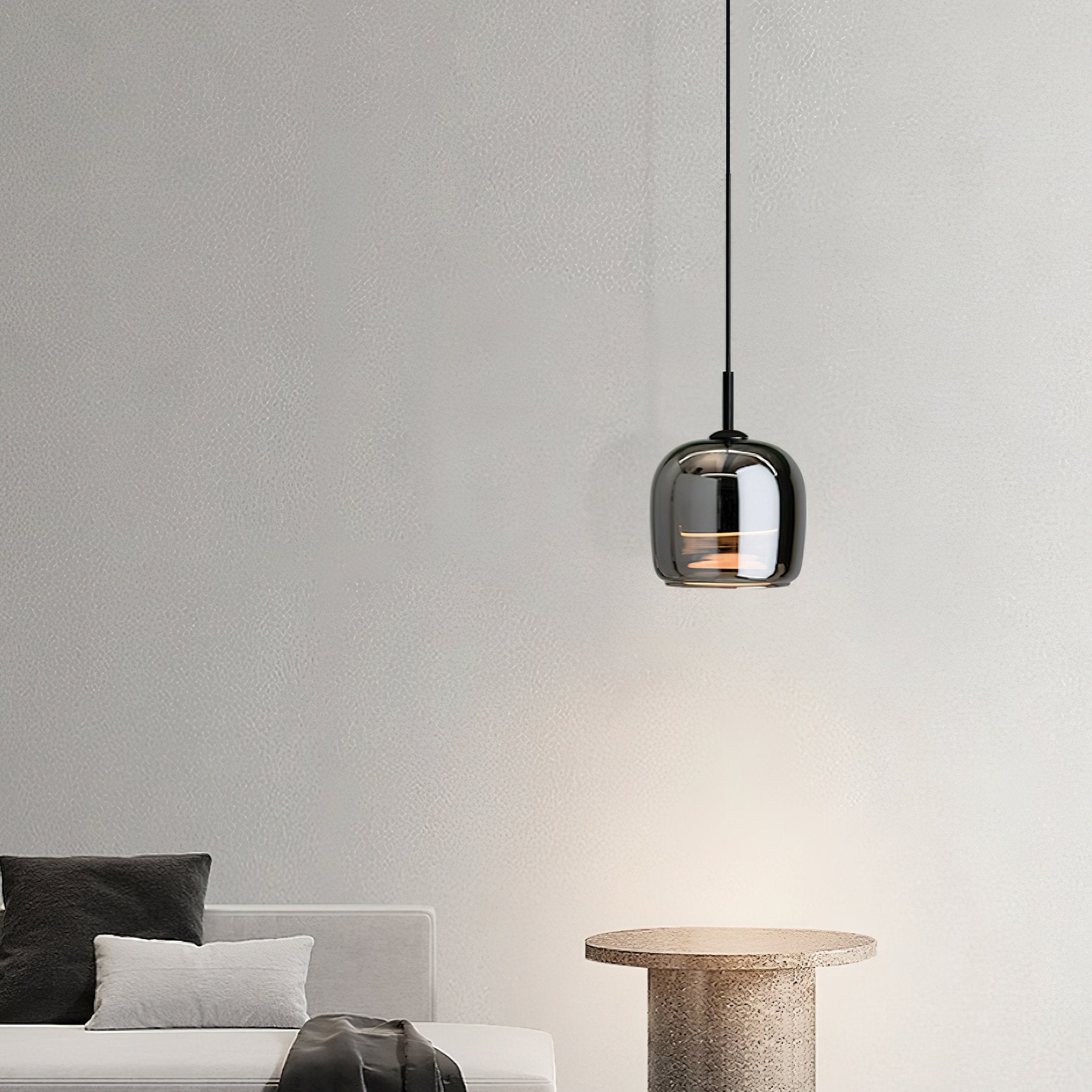 modern-smoke-gray-glass-drum-pendant-light-with-3-color-changing-led-technology