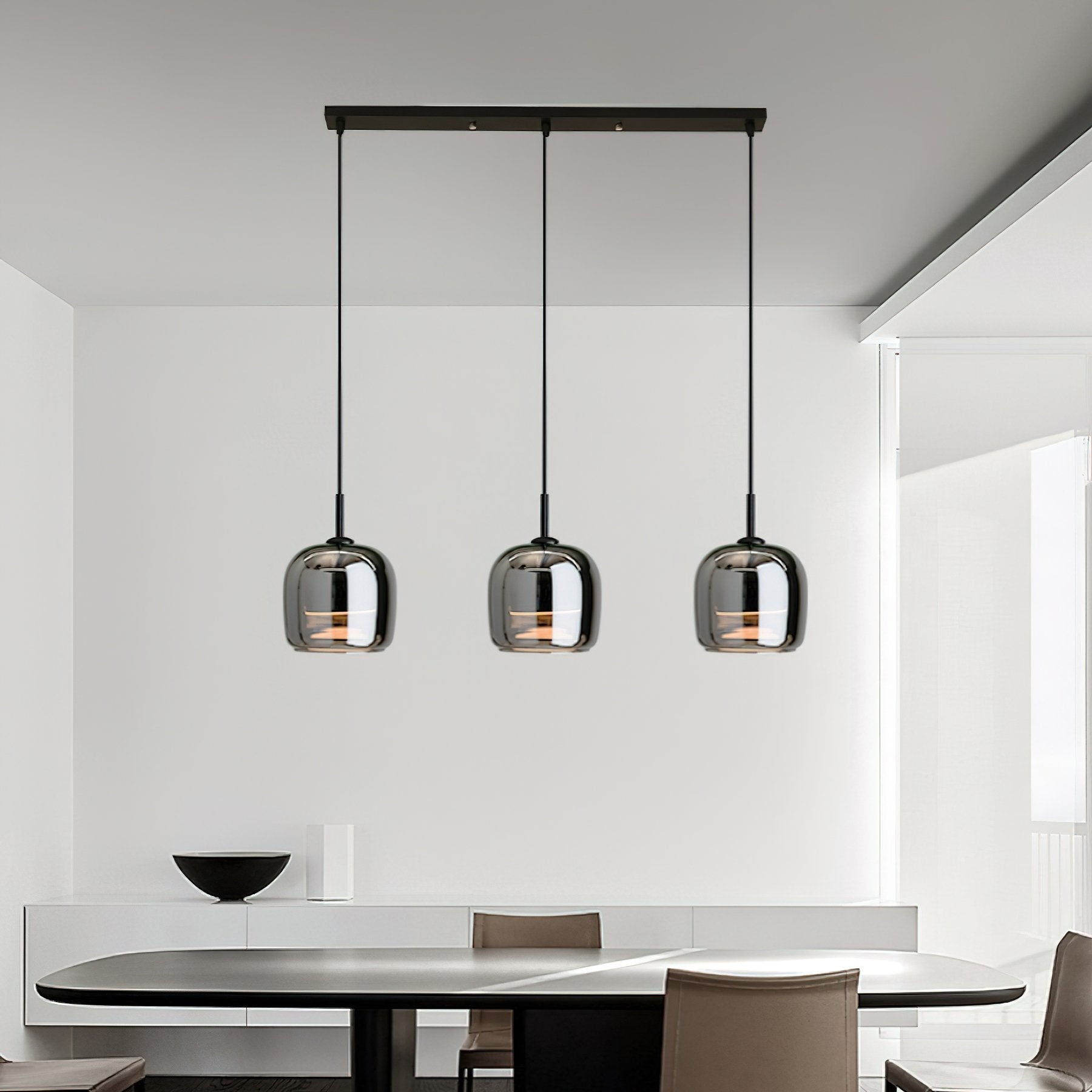 modern-smoke-gray-glass-drum-pendant-light-with-3-color-changing-led-technology