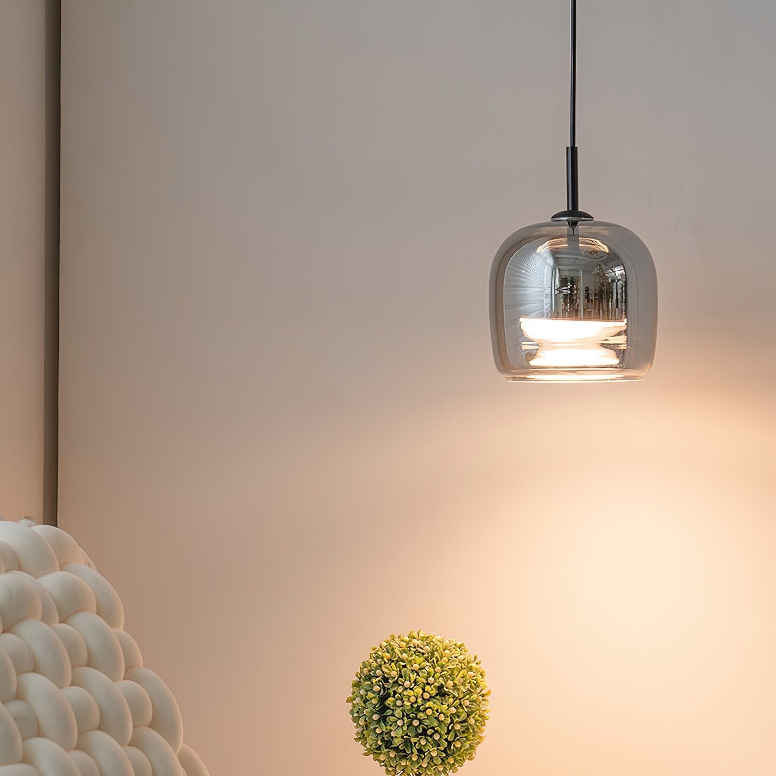 modern-smoke-gray-glass-drum-pendant-light-with-3-color-changing-led-technology