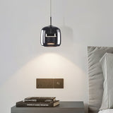 modern-smoke-gray-glass-drum-pendant-light-with-3-color-changing-led-technology