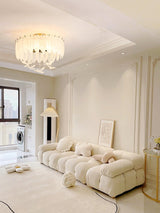 Modern Opaque Glass Feather Flush Mount Ceiling Light with Copper Plated Frame