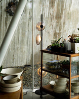 Elegant Handcrafted Glass Petal Standing Floor Lamp with Modern Melt Lava Effect Shades