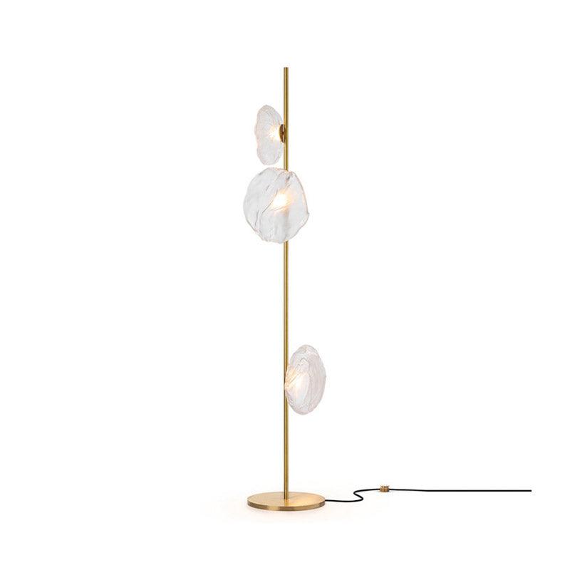 Elegant Handcrafted Glass Petal Standing Floor Lamp with Modern Melt Lava Effect Shades