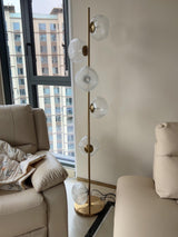Elegant Handcrafted Glass Petal Standing Floor Lamp with Modern Melt Lava Effect Shades