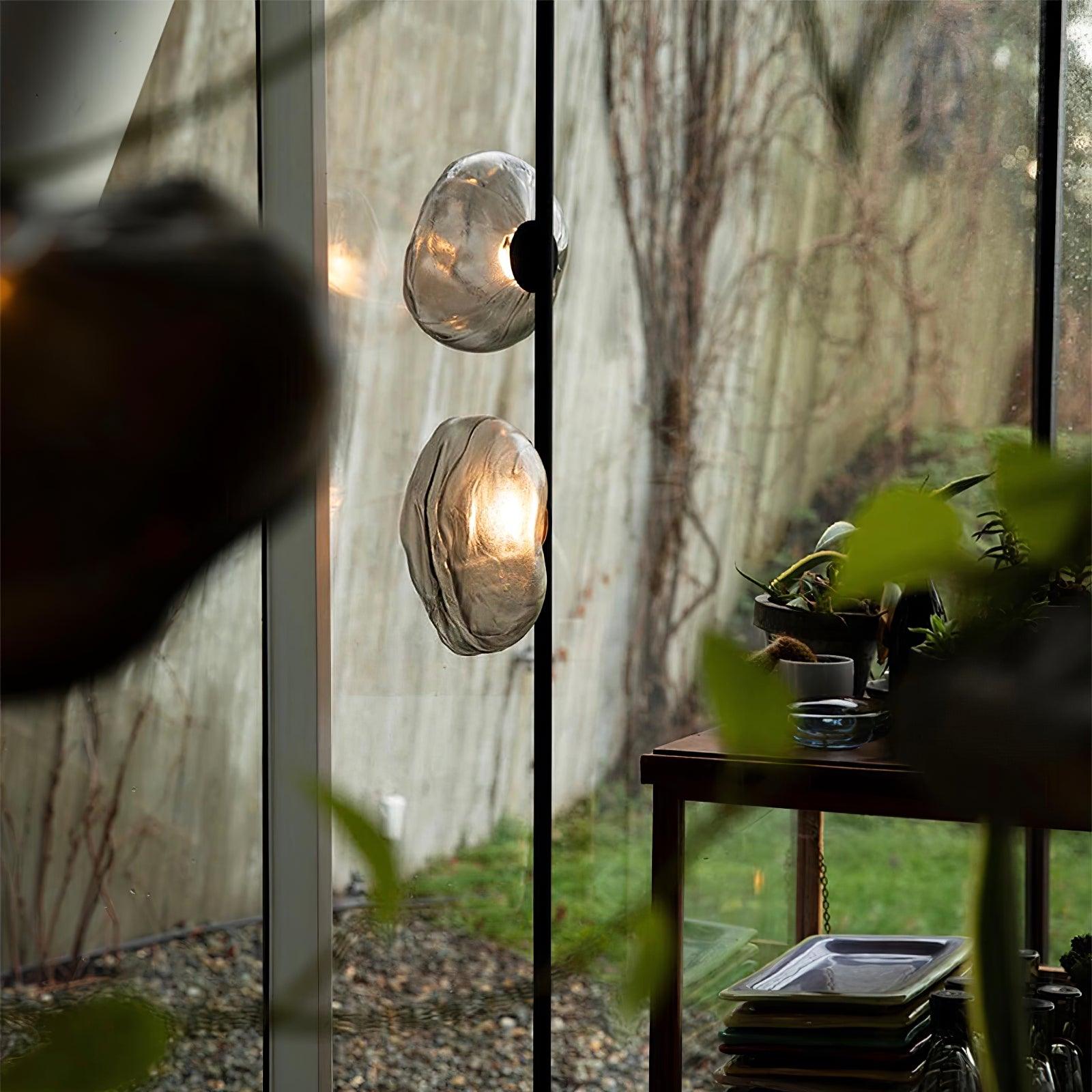 Elegant Handcrafted Glass Petal Standing Floor Lamp with Modern Melt Lava Effect Shades