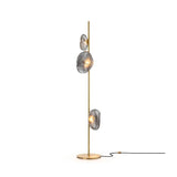 Elegant Handcrafted Glass Petal Standing Floor Lamp with Modern Melt Lava Effect Shades