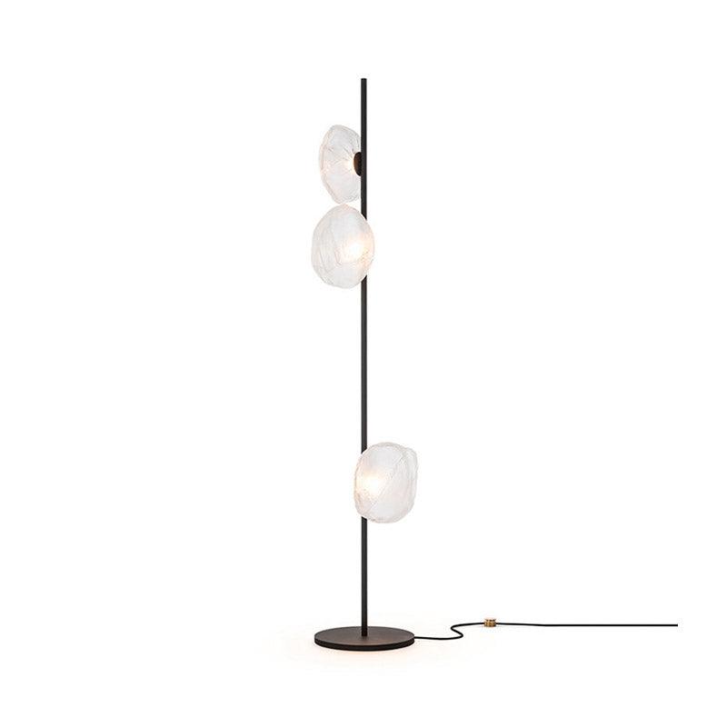 Elegant Handcrafted Glass Petal Standing Floor Lamp with Modern Melt Lava Effect Shades