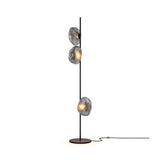 Elegant Handcrafted Glass Petal Standing Floor Lamp with Modern Melt Lava Effect Shades