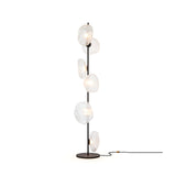 Elegant Handcrafted Glass Petal Standing Floor Lamp with Modern Melt Lava Effect Shades
