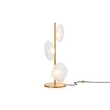 Modern Handcrafted Glass Petal Table Lamp with Melted Lava Shade Design