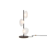 Modern Handcrafted Glass Petal Table Lamp with Melted Lava Shade Design