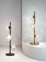 Modern Handcrafted Glass Petal Table Lamp with Melted Lava Shade Design
