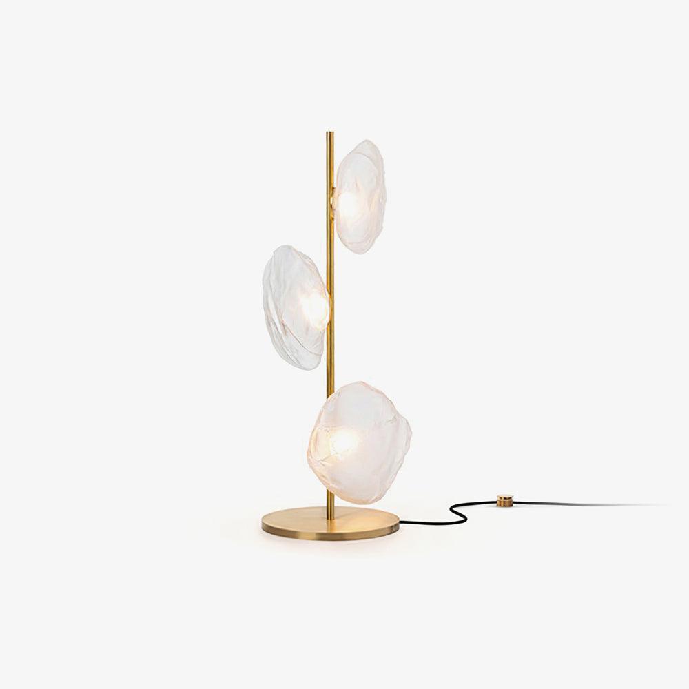Modern Handcrafted Glass Petal Table Lamp with Melted Lava Shade Design