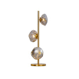 Modern Handcrafted Glass Petal Table Lamp with Melted Lava Shade Design