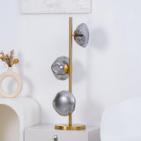 Modern Handcrafted Glass Petal Table Lamp with Melted Lava Shade Design