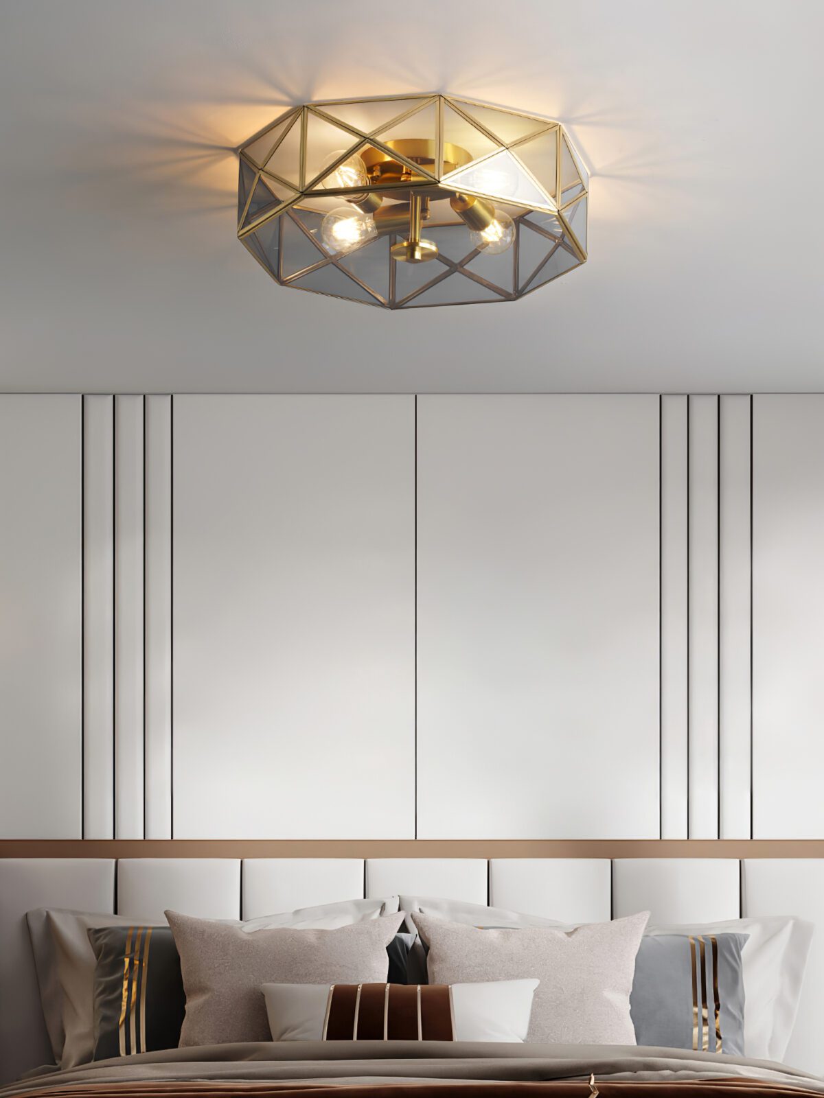 modern-geometric-polyhedron-glass-flush-mount-ceiling-light-brass-metal-base-industrial-retro-fixture