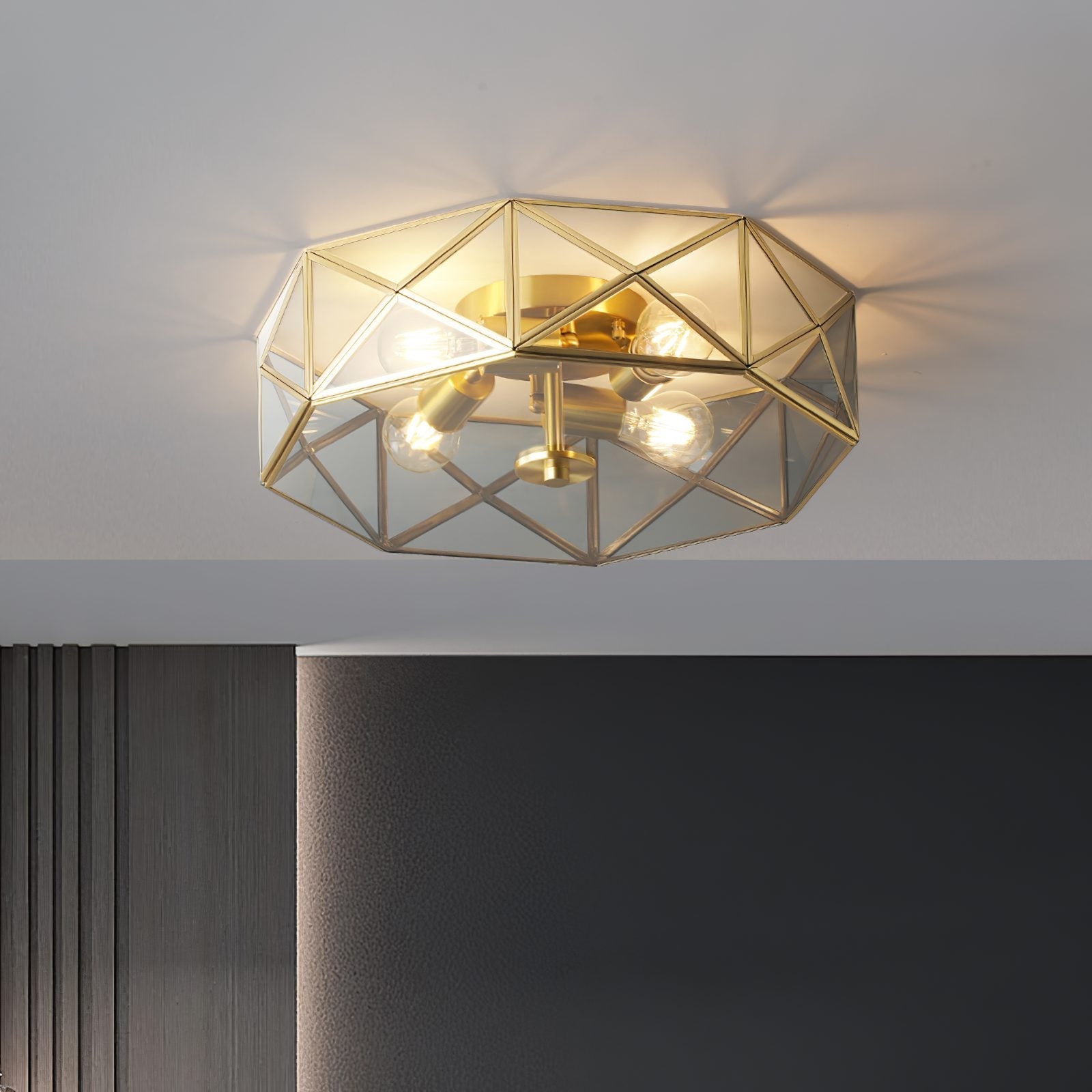 modern-geometric-polyhedron-glass-flush-mount-ceiling-light-brass-metal-base-industrial-retro-fixture